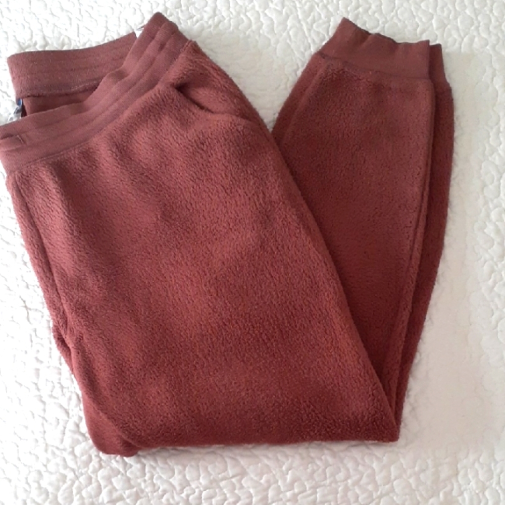 Warm Brown Teddy Joggers